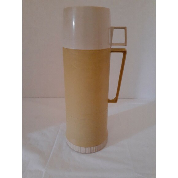 Vintage Thermos Beige & White Quart Size Division King Seeley 1960's Model 2202 - Picture 3 of 10